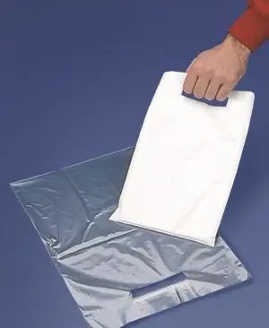 9W x 12L, Die Cut Handle Bags, Clear