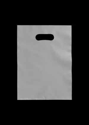 9W x 12L, Die Cut Handle Bags, Frosty Clear