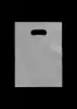 9W x 12L, Die Cut Handle Bags, Frosty Clear