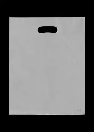 12W x 15L, Die Cut Handle Bags, Frosty Clear