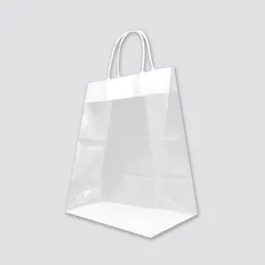 16W x 12L x 6D, 2.5 Mil Clear Merchandise Bags with Loop Handle