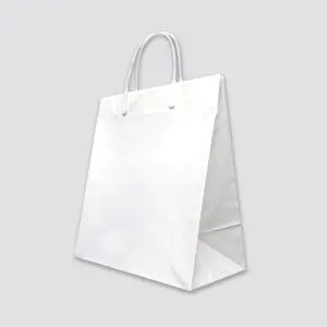 16W x 12L x 6D, 2.5 Mil White Merchandise Bags with Loop Handle