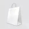 16W x 12L x 6D, 2.5 Mil White Merchandise Bags with Loop Handle