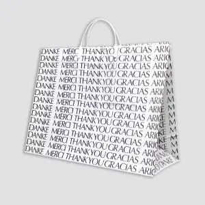 16W x 6D x 12L, 2.5 Mil Merchandise Bags with Loop Handle, Printed "Thank You"