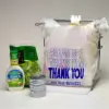 11.5W x 22L x 6.5D, White "Thank You" Print, 1/6 Barrel T-Shirt Bag
