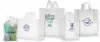 10W x 5L x 13H, Short Run Clear Frosted Shoppers, Clear