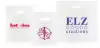 9W x 12L, White Imprinted Diecut Handle Bags, White