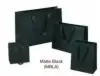 6W x 3L x 6H, Laminated Manhattan Bags with Grosgrain Handles, Black