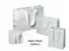 6W x 3L x 6H, Laminated Manhattan Bags with Grosgrain Handles, White