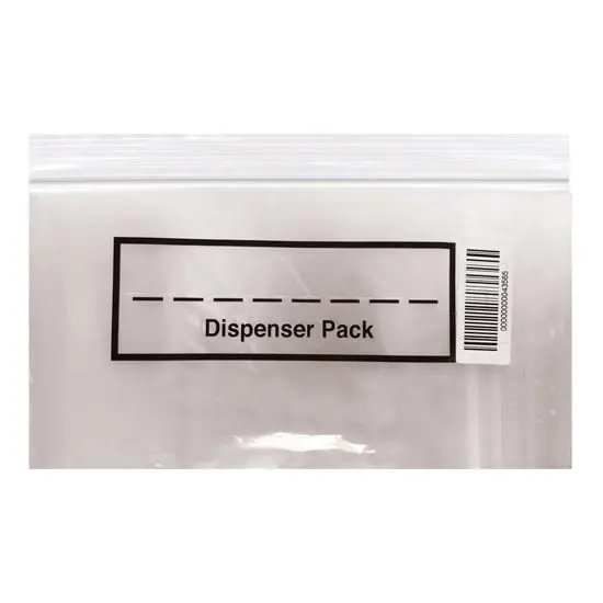 3W x 4L, 4 Mil Zip Bags with Dispenser Pack