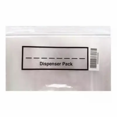 アイスピックページ 2W x 3L, 2 Mil White Block Zip Bags with Dispenser Pack