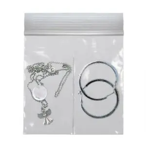 4W x 4L, 2 Mil Compartment Zip Bags