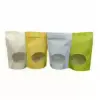 4W x 6L, Colored Oval Bottom Window Stand Up Pouches, Light Blue