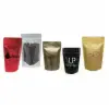 6-3/4W x 10-1/2L, Custom Printed 5.4 Mil Oval Bottom Foil Bags, Gold/Clear