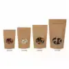 5W x 2-1/2L x 8H, Kraft Window Stand Up Pouches