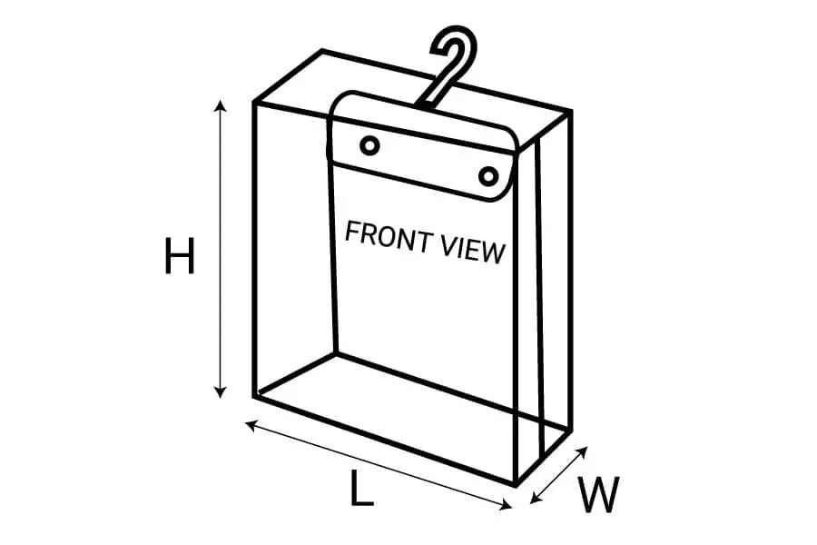 6.5L x 11H x 1W +3 Flap, Accessory Vinyl Bags With Hanger/PVC Snaps, 4 Gauge, Clear Phthalate Free Vinyl