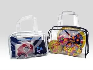 10L x 6H x 5W, Security Purse Vinyl Bags, 8 Gauge, DPC Phthalate Free Vinyl, Black Seams