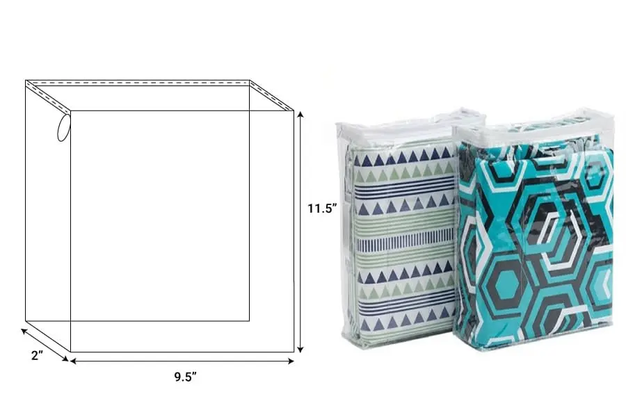 9.5L x 11.5H x 2W, Textile Accessory Zipper Vinyl Bags, 4 Gauge, Clear Phthalate Free Vinyl, White Zipper