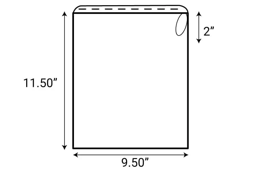 9.5L x 11.5H, Flat Textile Accessory Zipper Vinyl Bags, 4 Gauge, Clear Phthalate Free Vinyl, White Zipper