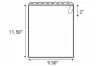 9.5L x 11.5H, Flat Textile Accessory Zipper Vinyl Bags, 4 Gauge, Clear Phthalate Free Vinyl, White Zipper