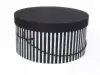 8-3/4W x 4-1/2L, Black White Narrow Stripe Hat Boxes