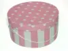 8-3/8W x 6-5/8L x 4-1/2H, Pink and White Stripe Hat Boxes
