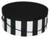 8-3/4W x 4-1/2L, Black White Wide Stripe Hat Boxes