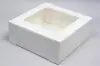 6W x 6L x 3H, Window Bakery Boxes, Glued 6-Corner, White