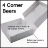 8W x 8L x 5H, 4 Corner Beers - Popup Pastry Boxes, White