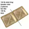 6-1/2W x 3-1/2L, Candy Trays, Gold, 2 Compartments, 1/4 pound