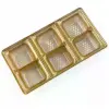 6-1/2W x 3-1/2L, Candy Trays, Gold, 6 Compartments, 1/4 pound