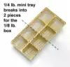 6-1/2W x 3-1/2L, Candy Trays, Brown, 8 Compartments, 1/4 pound