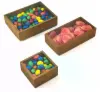 4-1/8W x 5-1/2L x 1-3/8H, Gold Sided Clear View Top PET Candy Boxes