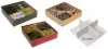 7-1/2W x 7-1/2L x 2-5/8H, Pretzel & Nut Boxes with Clear Lids, Gold Diamond, Gold Diamond Base