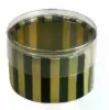 2W x 1L, Round Plastic Favor Boxes, Black and Gold Stripes