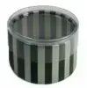 2W x 1L, Round Plastic Favor Boxes, Black and Silver Stripes