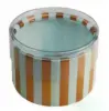 2W x 1L, Round Plastic Favor Boxes, Orange Stripes