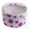 2W x 1L, Round Plastic Favor Boxes, Purple Dots