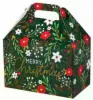 8-1/2W x 5L x 5-1/2H, Theme Gable Gift Basket Boxes, Botanical Christmas