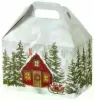 8-1/2W x 5L x 5-1/2H, Theme Gable Gift Basket Boxes, Christmas Cottage