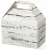 8-1/2W x 5L x 5-1/2H, Theme Gable Gift Basket Boxes, Distressed White Wood