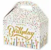 8-1/2W x 5L x 5-1/2H, Theme Gable Gift Basket Boxes, Happy B-Day Stars