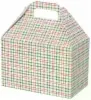 8-1/2W x 5L x 5-1/2H, Theme Gable Gift Basket Boxes, Red Green Plaid