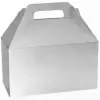 8-1/2W x 5L x 5-1/2H, Theme Gable Gift Basket Boxes, Silver
