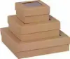 3-3/4W x 3-3/4L x 2-1/8H, Ultra-Rigid Gourmet 2 Piece Window Boxes, Kraft Stripes