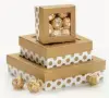 3-3/4W x 3-3/4L x 2-1/8H, Ultra-Rigid Gourmet 2 Piece Window Boxes, Metallic Gold Dots