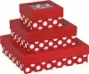 3-3/4W x 3-3/4L x 2-1/8H, Ultra-Rigid Gourmet 2 Piece Window Boxes, Red White Dots