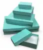 3-1/2W x 3-1/2L x 1-1/2H, Aqua Jewel Collection Jewelry Boxes, Aqua