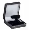 2-1/2W x 2-5/8L x 1H, Cartier Style Leatherette Boxes, Navy, French Clip Rearing
