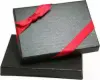 4-11/16W x 3-3/8L x 3/4H, Flip-Box Fiber Filled Jewelry Box, Black Ribbed